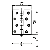 tumb 2 - Петля универсальная IN4500UC WAB (500-C4) 100x75x3 мат. бронза Box