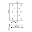 tumb 2 - Петля врезная латунная Morelli MB 120X80X3.5 SG R C матовое золото правая