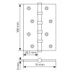 tumb 2 - Петля врезная латунная Morelli MBU 100X70X3-4BB SC универсальная матовый хром