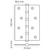 tumb 2 - Петля врезная стальная Morelli MS 100X70X2.5-4BB MSG универсальная матовое сатинированное золото
