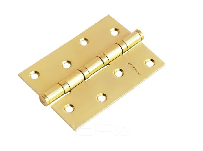 Петля врезная стальная Morelli MSN 100X70X2.5-4BB SG c подшипником универсальная матовое золото