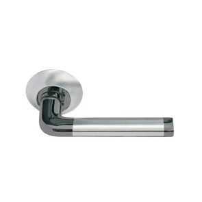 Ручка на круглой розетке Morelli COLUMN MH-03 SN/BN белый никель/черный никель