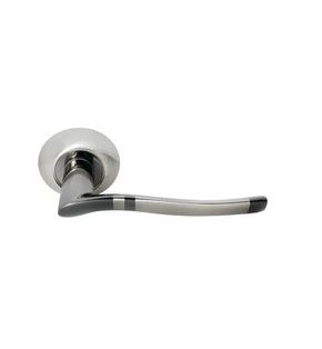 Ручка на круглой розетке Morelli FOUNTAIN MH-04 SN/BN белый никель/черный никель