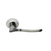 Ручка на круглой розетке Morelli FOUNTAIN MH-04 SN/BN белый никель/черный никель