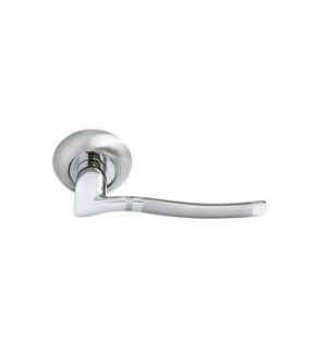 Ручка на круглой розетке Morelli FOUNTAIN MH-04 SN/CP белый никель/хром