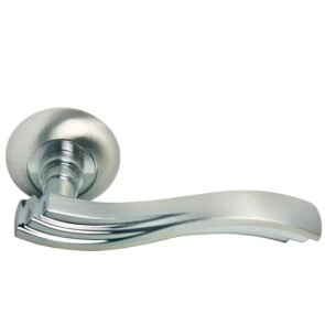 Ручка на круглой розетке Morelli MIRAGE MH-14 SN/CP белый никель/хром