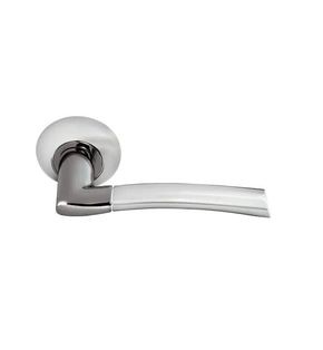Ручка на круглой розетке Morelli PISA MH-06 SN/BN белый никель/черный никель