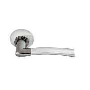 Ручка на круглой розетке Morelli PISA MH-06 SN/BN белый никель/черный никель