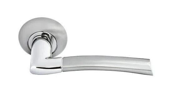 Ручка на круглой розетке Morelli PISA MH-06 SN/CP белый никель/хром