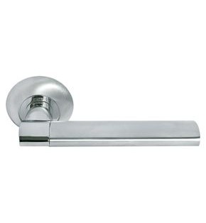 Ручка на круглой розетке Morelli AGBAR MH-21 SC/CP матовый хром/хром