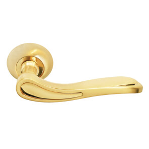 Ручка на круглой розетке Morelli LONDON EYE MH-26 SG/GP матовое золото/золото