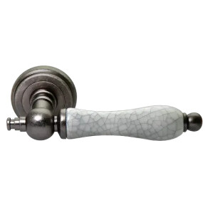 Ручка на круглой розетке Morelli MART MH-42-CLASSIC OMS/GR старое матовое серебро/серый