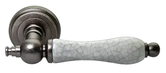 Ручка на круглой розетке Morelli MART MH-42-CLASSIC OMS/GR старое матовое серебро/серый