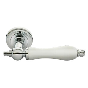 Ручка на круглой розетке Morelli MART MH-42-CLASSIC PC/W хром/белый