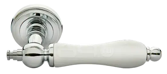 Ручка на круглой розетке Morelli MART MH-42-CLASSIC PC/W хром/белый