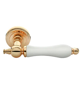 Ручка на круглой розетке Morelli MART MH-42-CLASSIC PG/W золото/белый