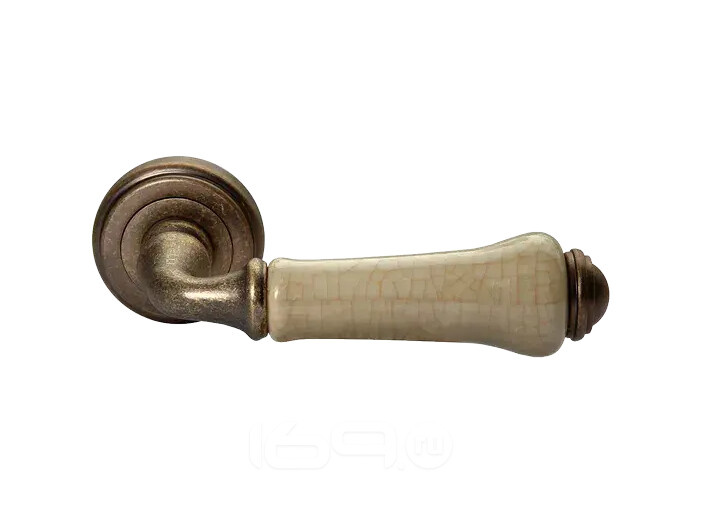 Ручка на круглой розетке Morelli UMBERTO MH-41-CLASSIC OMB/CH старая матовая бронза/шампань