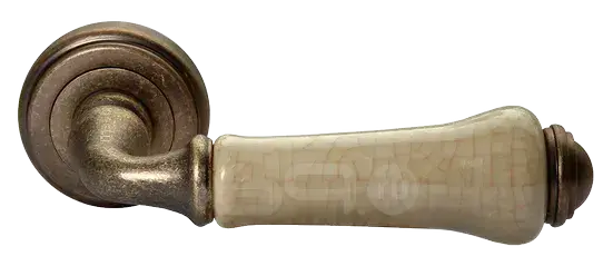 Ручка на круглой розетке Morelli UMBERTO MH-41-CLASSIC OMB/CH старая матовая бронза/шампань