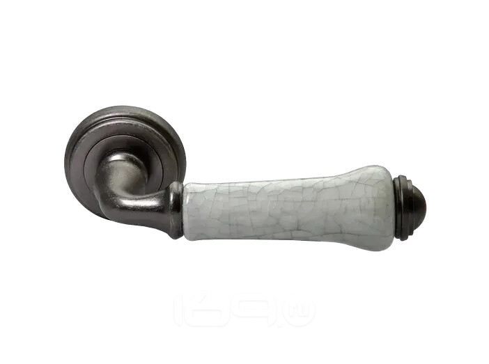 Ручка на круглой розетке Morelli UMBERTO MH-41-CLASSIC OMS/GR старое матовое серебро/серый