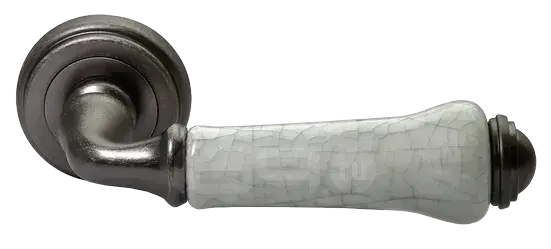 Ручка на круглой розетке Morelli UMBERTO MH-41-CLASSIC OMS/GR старое матовое серебро/серый