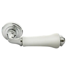Ручка на круглой розетке Morelli UMBERTO MH-41-CLASSIC PC/W хром/белый