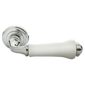 Ручка на круглой розетке Morelli UMBERTO MH-41-CLASSIC PC/W хром/белый