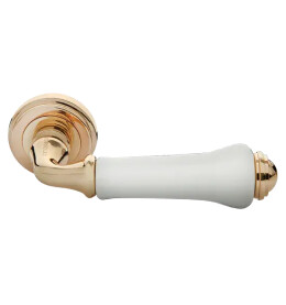 Ручка на круглой розетке Morelli UMBERTO MH-41-CLASSIC PG/W золото/белый