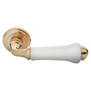 Ручка на круглой розетке Morelli UMBERTO MH-41-CLASSIC PG/W золото/белый