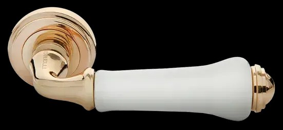 Ручка на круглой розетке Morelli UMBERTO MH-41-CLASSIC PG/W золото/белый