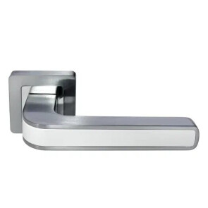 Ручка на квадратной розетке Morelli EON MH-46 SC/W-S55 матовый хром/белый