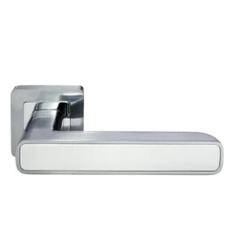 Ручка на квадратной розетке Morelli FLEX MH-44 SC/W-S55  матовый хром/белый