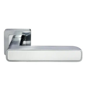 Ручка на квадратной розетке Morelli FLEX MH-44 SC/W-S55  матовый хром/белый