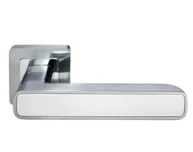Ручка на квадратной розетке Morelli FLEX MH-44 SC/W-S55 матовый хром/белый