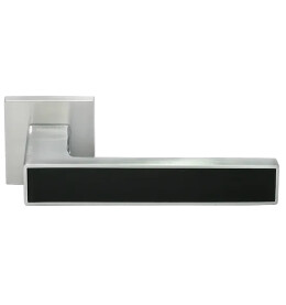 Ручка на квадратной розетке Morelli SULLA MH-48-S6 SC/BL матовый хром/черный