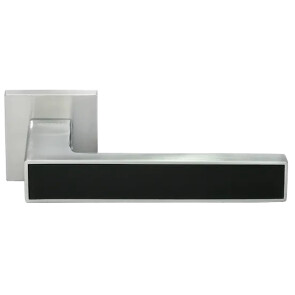 Ручка на квадратной розетке Morelli SULLA MH-48-S6 SC/BL матовый хром/черный