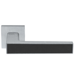 Ручка на квадратной розетке Morelli SULLA MH-48-S6 SSC/BL суперматовый хром/черный