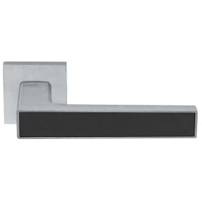 Ручка на квадратной розетке Morelli SULLA MH-48-S6 SSC/BL суперматовый хром/черный