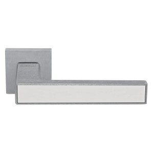 Ручка на квадратной розетке Morelli SULLA MH-48-S6 SSC/W суперматовый хром/белый