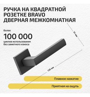 Ручка на квадратной розетке Bravo AS-300 SBlack (алюм.)