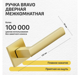 Ручка на квадратной розетке Bravo AS-300 SGold (алюм.)