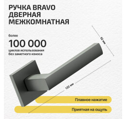 Ручка на квадратной розетке Bravo AS-300 SGraphite (алюм.)