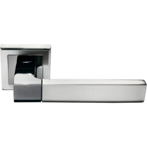 Ручка на квадратной розетке Morelli FUKOKU MH-28 SN/BN-S белый никель/черный никель