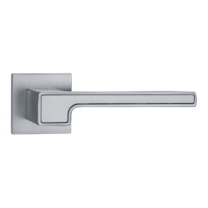 Ручка на квадратной розетке VANTAGE V91L-2/WH SL матовый хром/белый