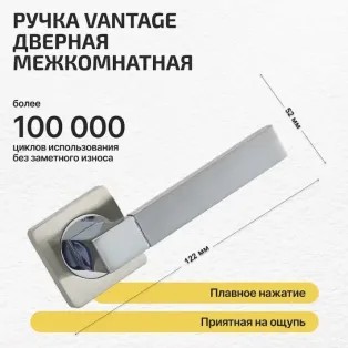 Ручка раздельная для межкомнатной двери «Vantage V07D AL» Матовый никель