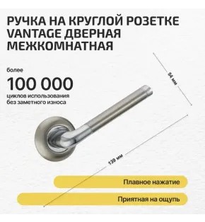 Ручка раздельная для межкомнатной двери «Vantage F28D AL» Матовый никель