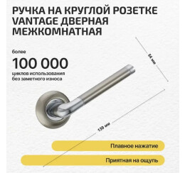 Ручка раздельная для межкомнатной двери «Vantage F28D AL» Матовый никель