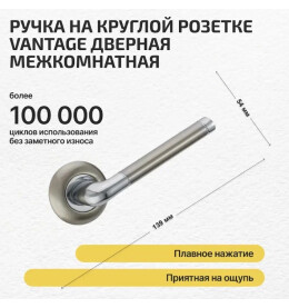 Ручка раздельная для межкомнатной двери «Vantage F28D AL» Матовый никель