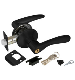 Ручка защелка DK610 BL-ET (6010 BL-E) (кл./фик.) черный