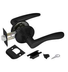 Ручка защелка DK610 BL-PS (6010 BL-P) (без фик.) черный
