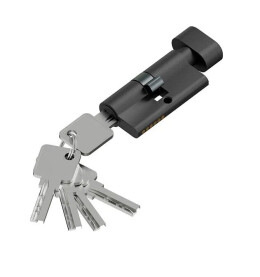 Цилиндр ключ/фиксатор FAB-6.3S 56(28/28) SBlack (алюм., 5 ключей)